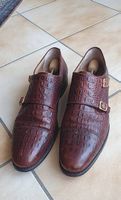 Superbes chaussures basses alligator marron 45