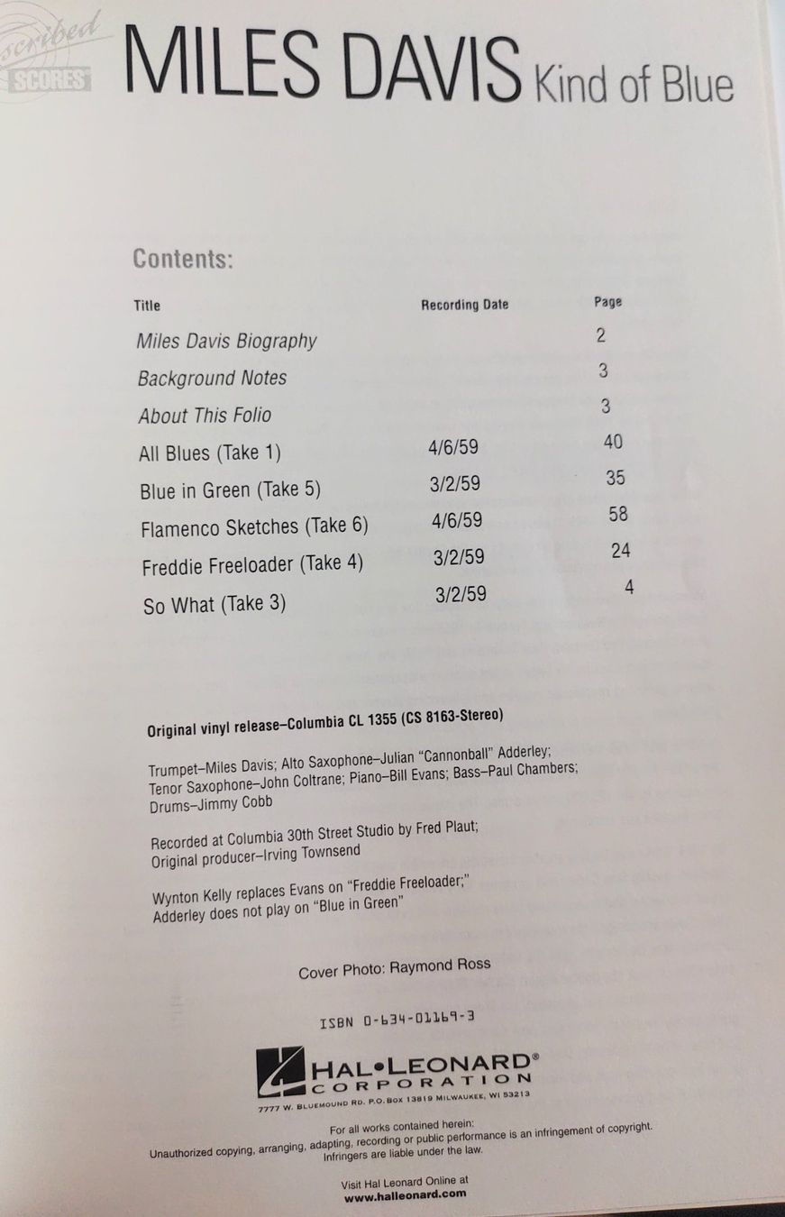 Libri: Miles Davis Kind of Blue – Usato da Le Sentier venduto da Alexandre_VI 1