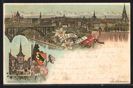 Litho Bern, Ortsansicht mit Uhrenturm