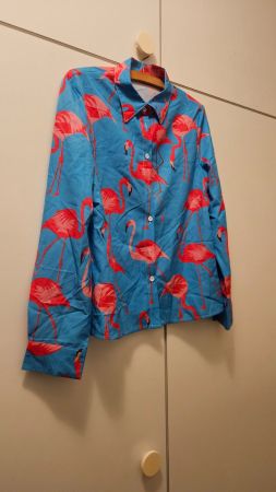Camicia donna tg.M poliestere "fenicotteri"