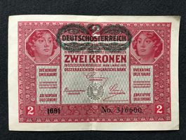 ÖSTERREICH UNGARN - 2 Kronen - Stempel DEUTSCHÖSTERREICH