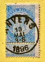 Briefmarken aus Belgien König Leopold II. gestempelt