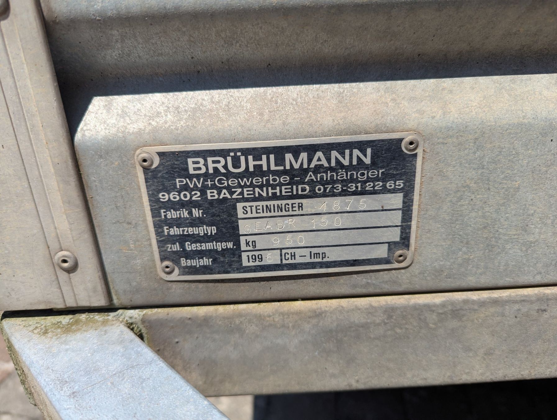 Steininger Anhänger: PKW Anhänger Steiniger 4875 – Gebraucht aus Marthalen von marliese48 6