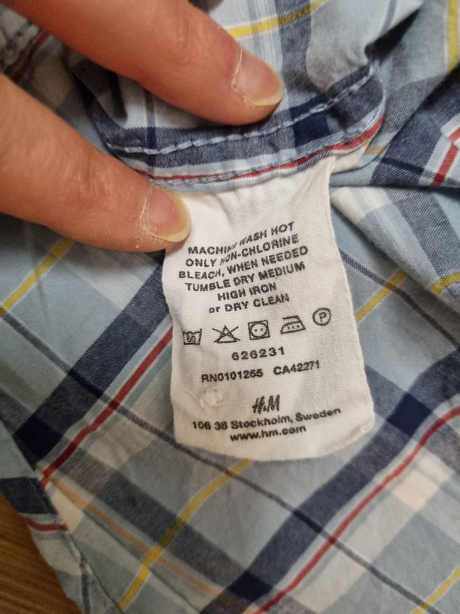 H&M Camicie: H&M Herren Hemd Grösse M, hellblau kariert – Nuovo (secondo la descrizione) da Kollbrunn venduto da Frma18 3