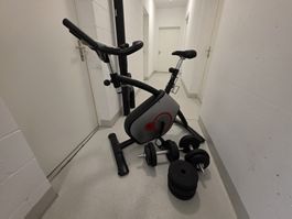Heimtrainer + Hanteln, gebraucht