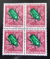 1957 - Pro Juventute - Znr. PJ 171 / 4-er Block - gestempelt