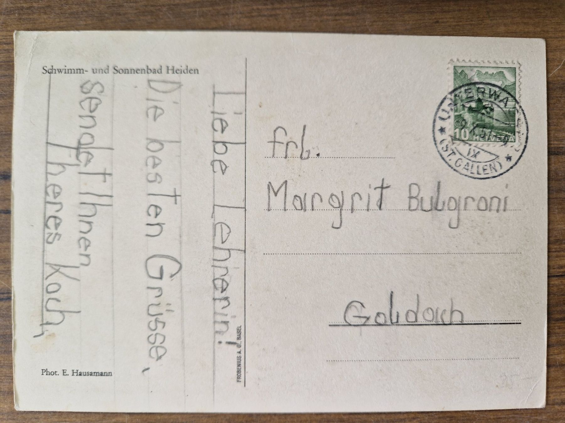Cartoline postali: Ansichtskarte Schwimmbad Heiden – Usato da Mörschwil venduto da aik_x8mc 1