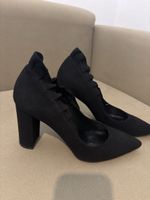 Scarpe con tacco nere con volant misura 38