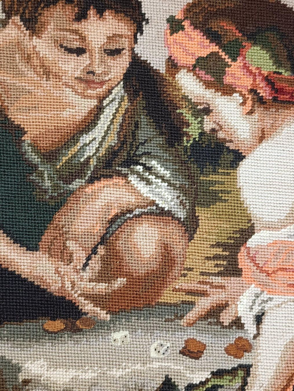 Teppiche: Wandteppich Gobelin "Trauben- und Melonenesser" Handarbeit – Gebraucht aus Herisau von Tosam_WinWin 2