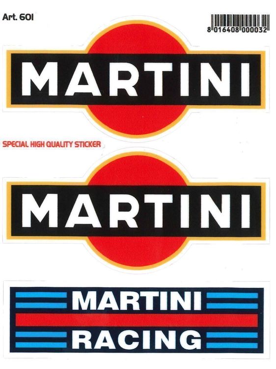 Martini Racing Sticker Aufkleber 3teilig (Art. 601) (Neu und ...