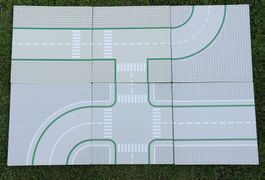 6 graue Lego Strassenplatten