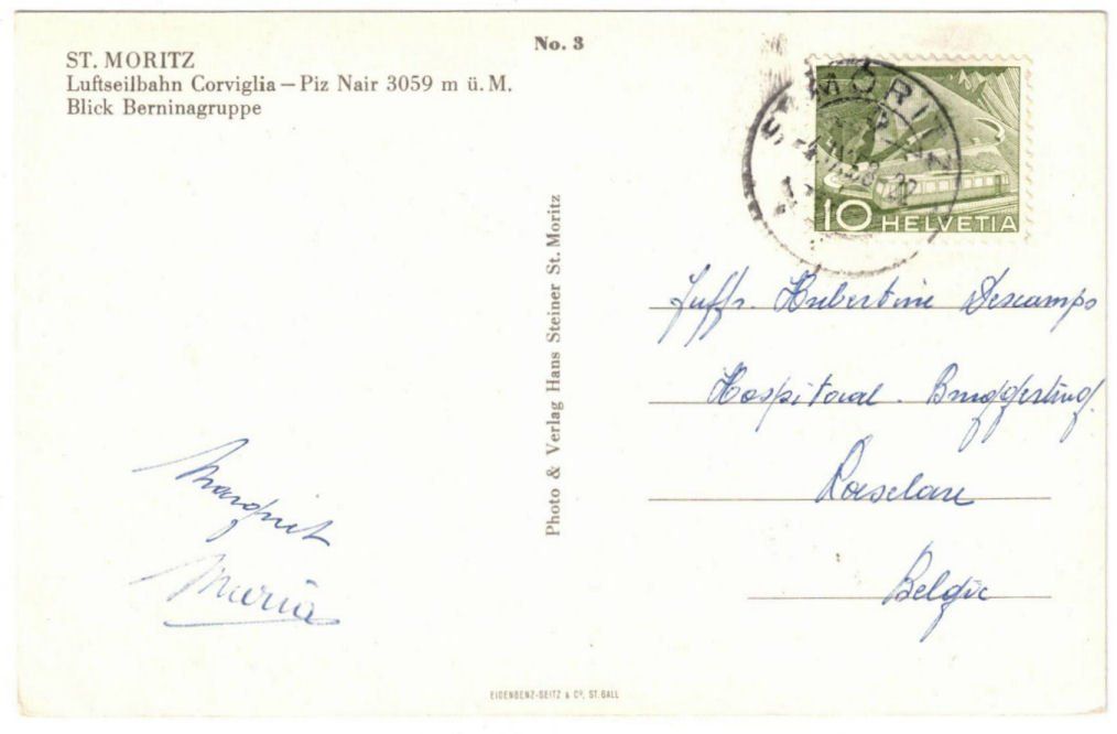 Cartoline postali: St. Moritz - Luftseilbahn Corviglia--Piz Nair – Usato da Binningen venduto da Mountainrider 1