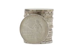 100000 Lei Romania Silber Münzen Lot mit 17 Stück