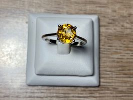 natürlicher Citrin Ring 💎✨ 925 Silber vergoldet S83