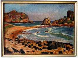 Otto Meister – Am Meer | Öl auf Holz, signiert