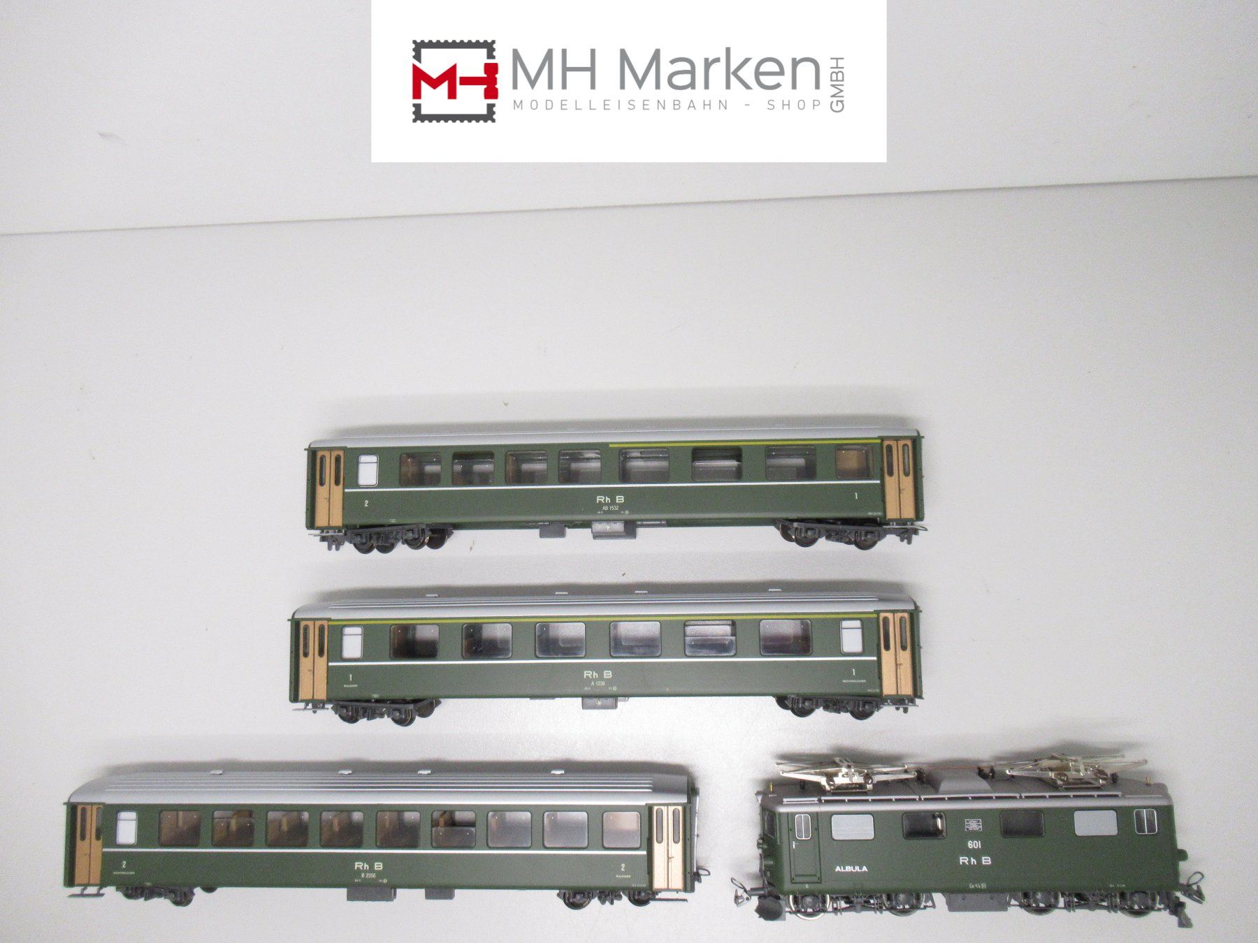 Bemo Modellini di ferrovie: Bemo 7215 100 Schnellzugset der Rhätischen Bahn Analog H0m – Usato da Basel venduto da mhmarken