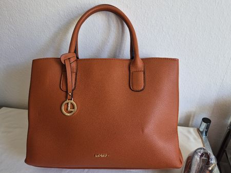 Handtasche L.Credi orange Kunstleder mit Tragegurt