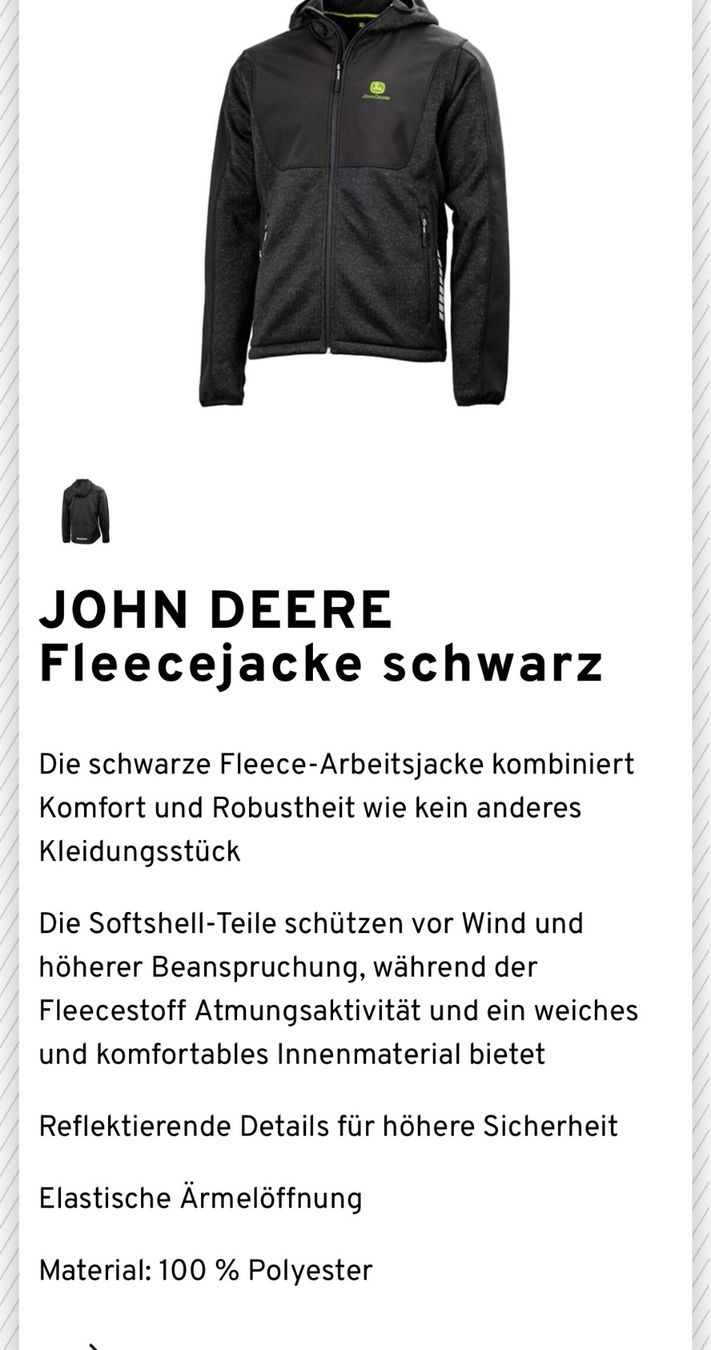 Giacche: John Deere Fleecejacke, Grösse M – Usato da Dittingen venduto da Paprika8 6