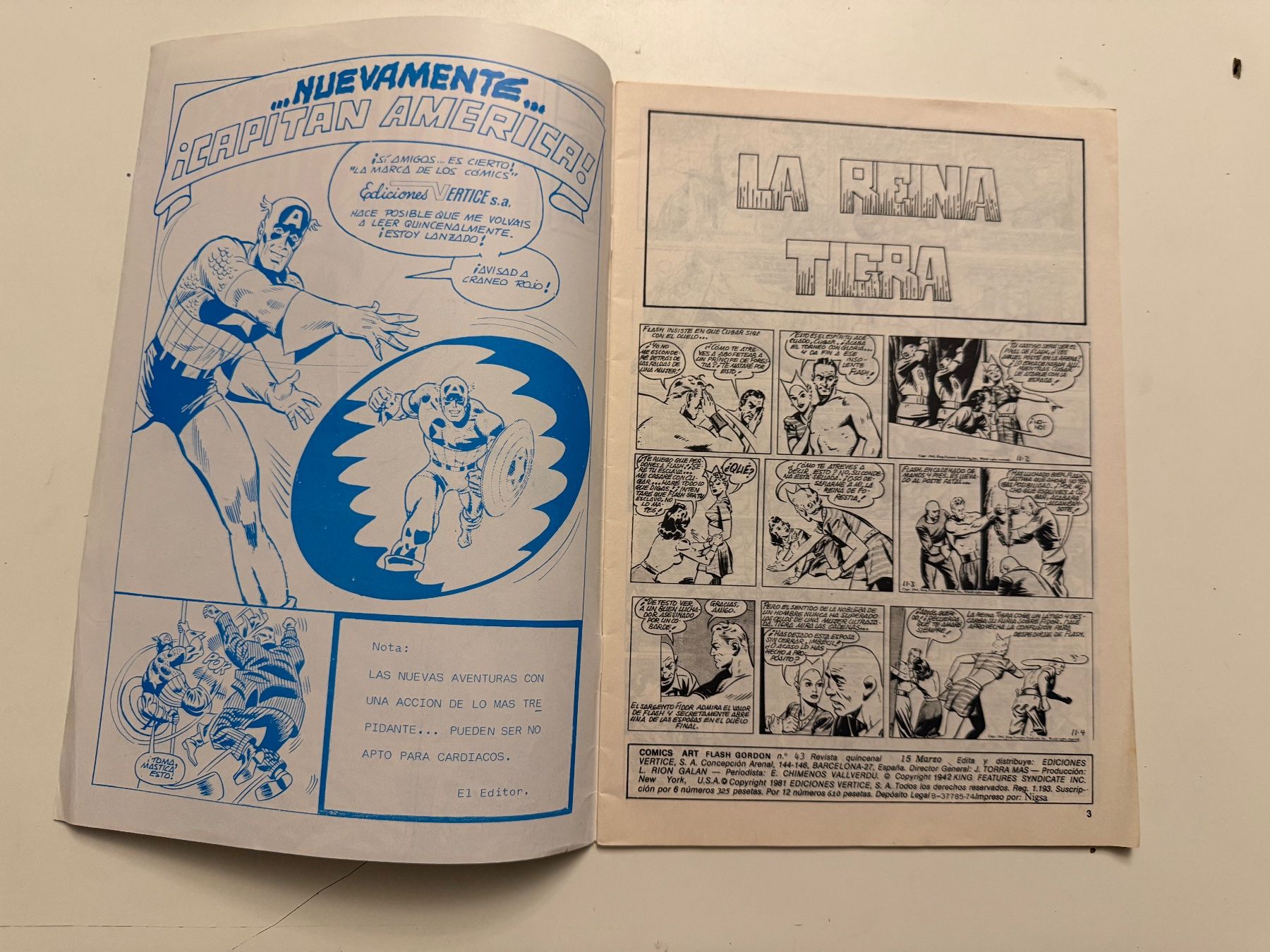 Fumetti: FLASH GORDON - COMICS-ART Vol.2 No 43 Spanisch – Usato da Münsingen venduto da Ganjam 3