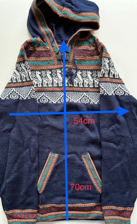 Neue Alpaka Pullover aus Peru Blau Kaputze Kaufen auf Ricardo