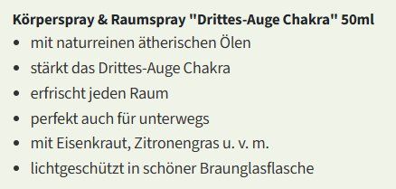 Spray per ambienti: Körperspray & Raumspray - Drittes Auge Chakra – Nuovo e nell'imballaggio originale da Münchwilen TG venduto da Caroline_T. 2