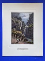 Kolorierte Aquatinta Via Mala route de Splügen von Siegfried