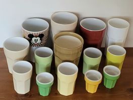 14 bunte Mugs, Kaffeetassen, Kaffeebecher