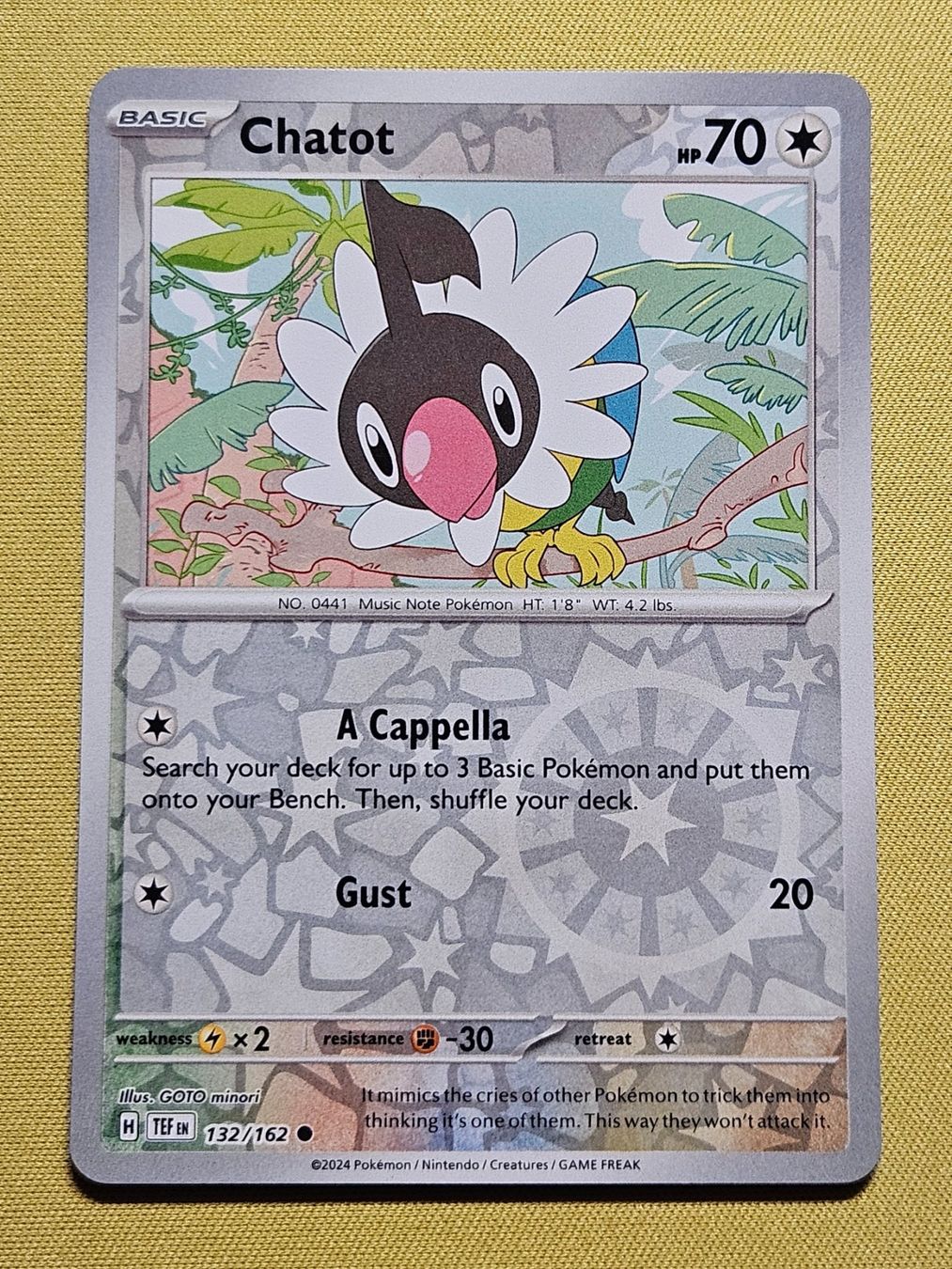 Pokémon Carte collezionabili: Temporal Forces - Chatot 132/162 EN – Usato da Bellinzona venduto da Pokemarco