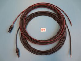 2x 3m Solar Anschlusskabel SET 6mm2 rot+blau MC4 einseitig