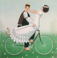 Jan Balet  "Frühling"  Farblithographie