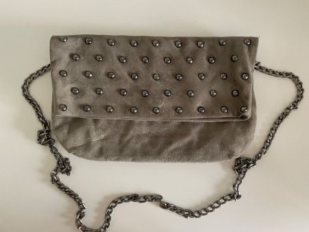 Zara Handtasche Wildleder mit Nieten taupe