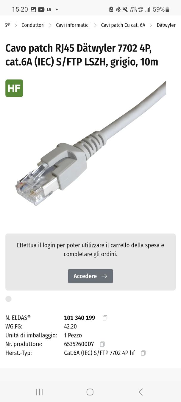 Dätwyler Cavi: 15 Stk. Patchkabel 10m Dätwyler, 7702 Halogenfrei Kat.6a Neu – Nuovo e nell'imballaggio originale da Zürich venduto da dav_n8m7