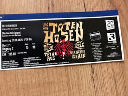 1 Top Sitzplatz, Toten Hosen Konzert Zürich am 20.06.2026