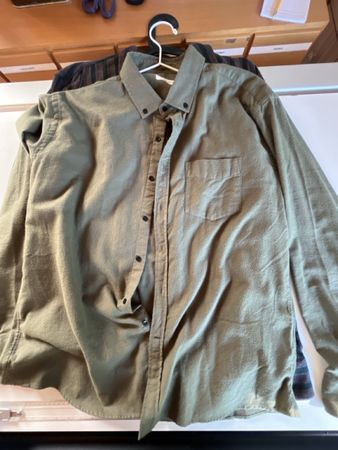 Carpasus Herren Hemd, Gr. XL, Olivgrün, Bio Cotton