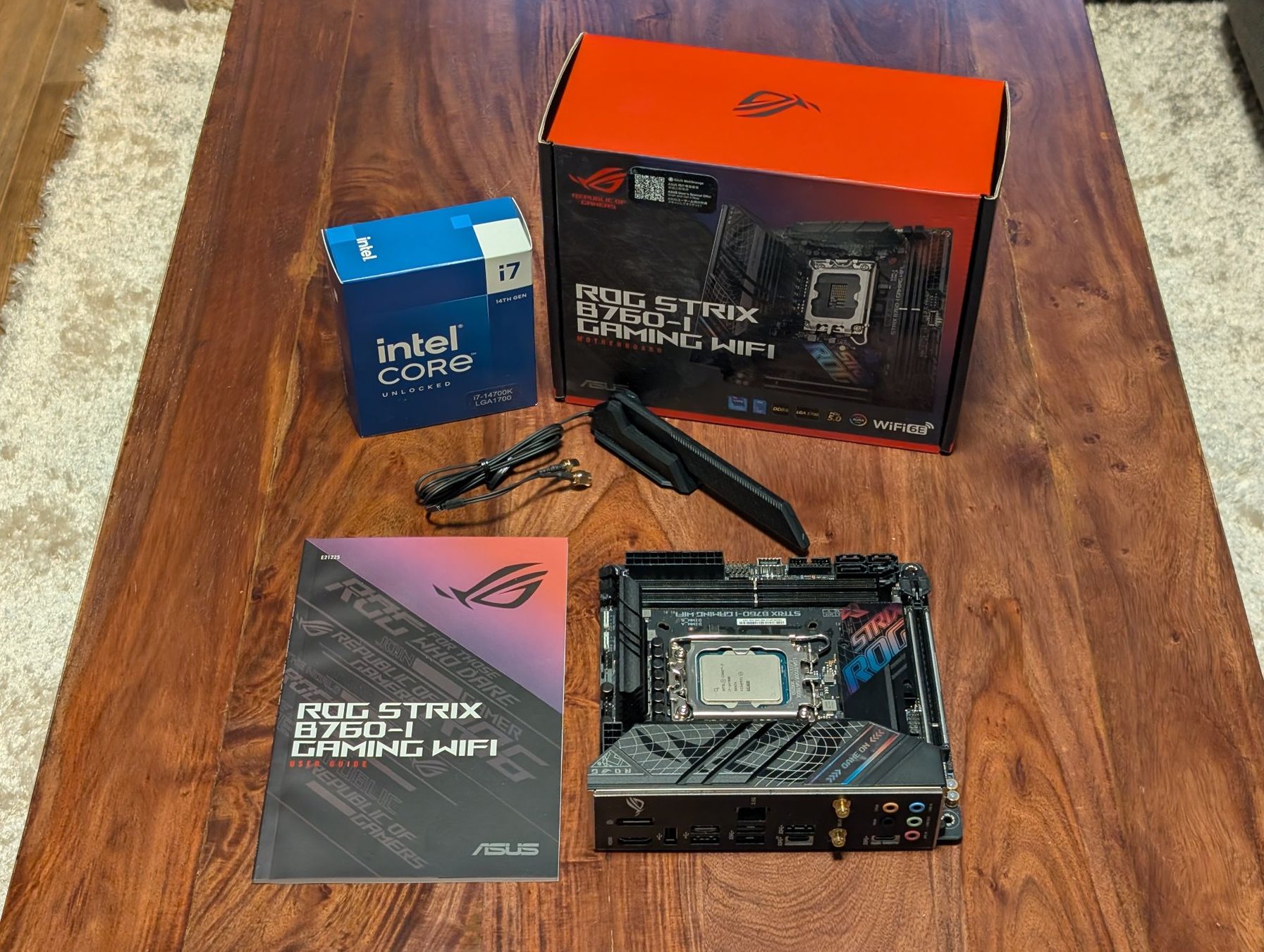 Asus Schede madri: Asus ROG Strix B760-I Gaming WIFI + Intel Core i7-14700K – Usato da Zürich venduto da Toruko