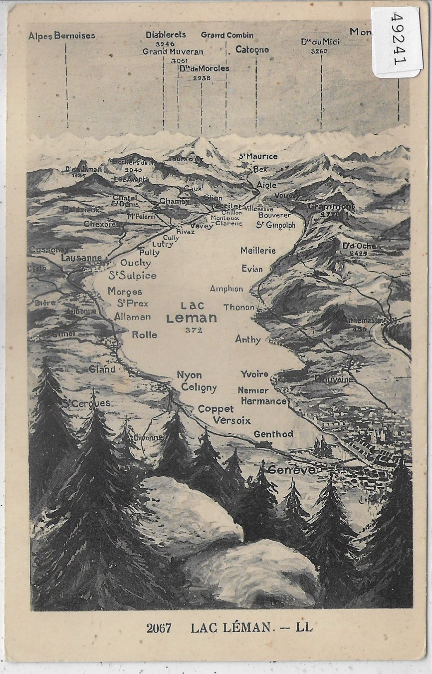 Cartes postales: Lac Leman - Panorama – D'occasion à Ettingen par Kartenplanet