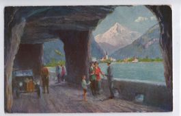 AXENSTRASSE Künstler-AK Paolo Kutscha gel. 1924 v. Andermatt