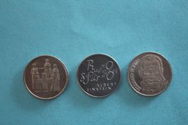 Schweiz 3 x 5 Franken-Sondermünzen ab1974