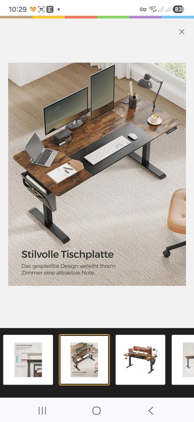 Scrivanie: Electric Standing Desk Rustic Wood Finish - Sit/Stand – Usato da Lenzburg venduto da Istvanl85 3