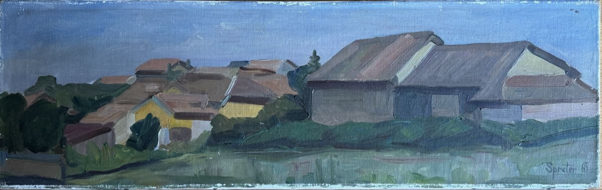 Gemälde: Dipinto ad olio originale "Spreter '65" - Paesaggio 48 – Gebraucht aus Genève von Atelier.Curio