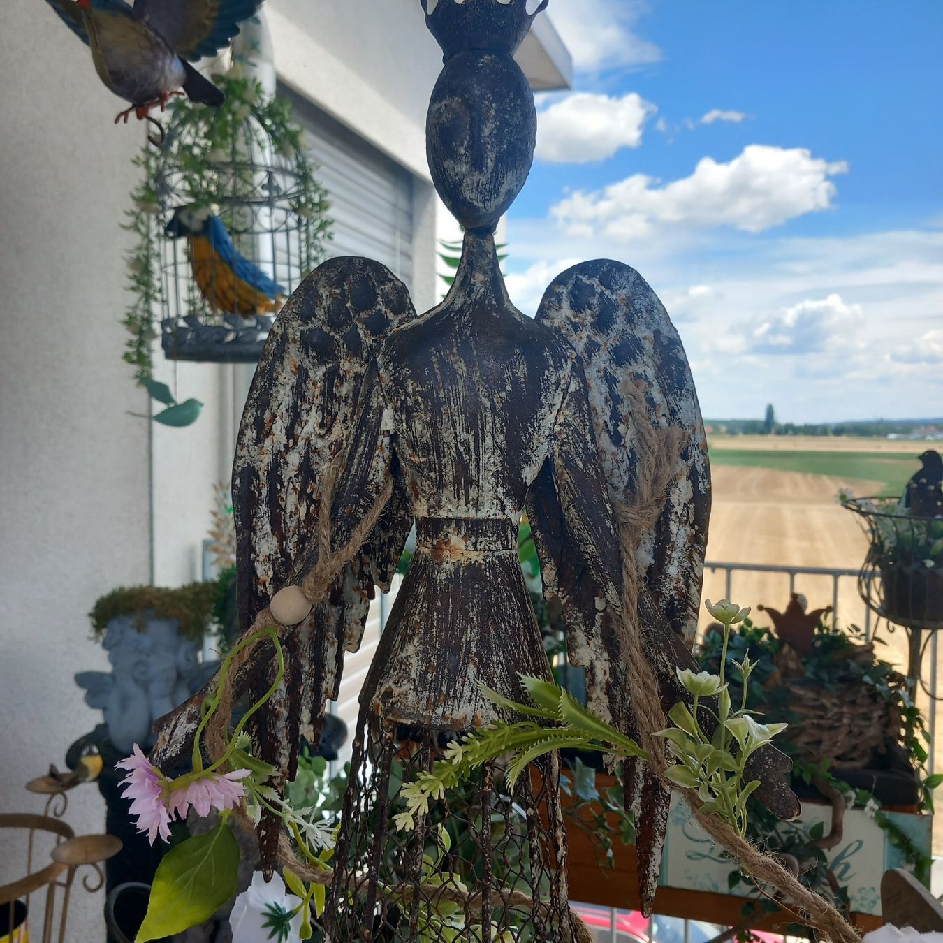 Statuette: Garten Deko:  Draht Metall Engel / H-76cm. – Usato da Aegerten venduto da gismolini 4