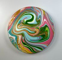 Acryl-Flüssigmalerei, kreisförmig