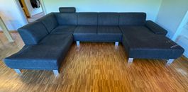 U-Sofa dunkelgrau – gebraucht