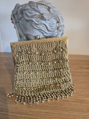 Elegante Vintage-Handtasche/Abendtasche, Gold, Top Zustand