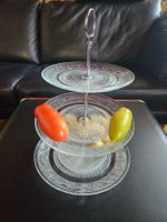 Présentoir à gâteaux 3 étages en verre décoré