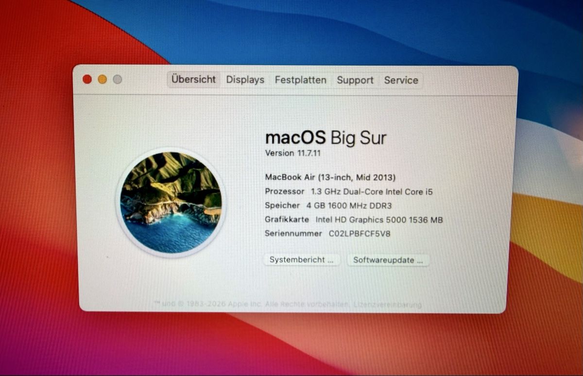 Apple Notebook: MacBook Air 13" mid 2013 / Big Sur – Usato da Egliswil venduto da HolgerHermann 6