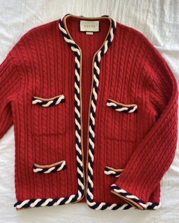 Gucci Strickjacke Wolle-Kaschmir rot Gr. M