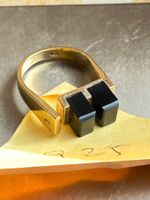 Vintage Ring mit Onyx Steinen (Grösse 56)