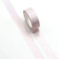 Washi Tape silberfolierte Herzen auf Rosé Grund