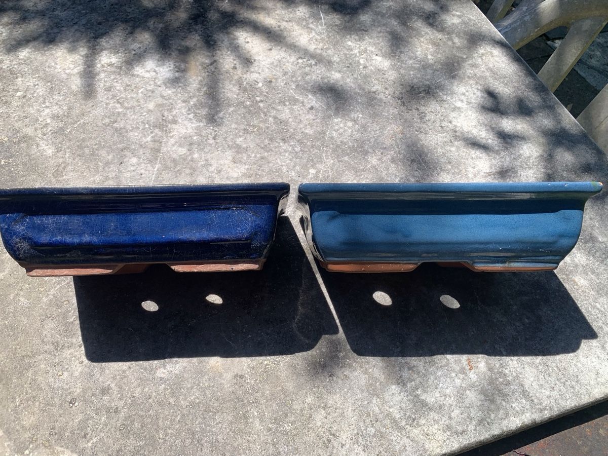 Vasi per fiori: 2 Bonsaischalen in blau,  – Usato da Dussnang venduto da pml253 3